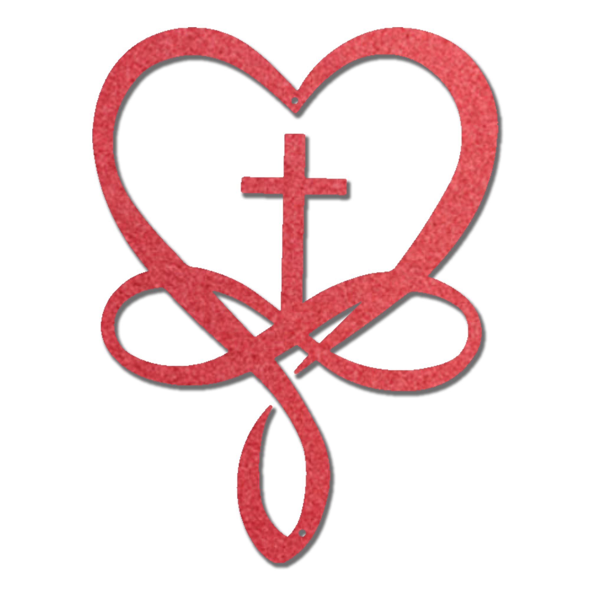Christian Heart Cross Metal Wall Art – Faith Love Infinity Symbol Decor – Inspirational Christian Metal Sign – Religious Home Decor