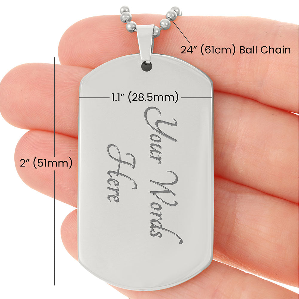 To My Son, Inspirational Graphic This Old Lion Dog Tag Necklace Gift from Mom