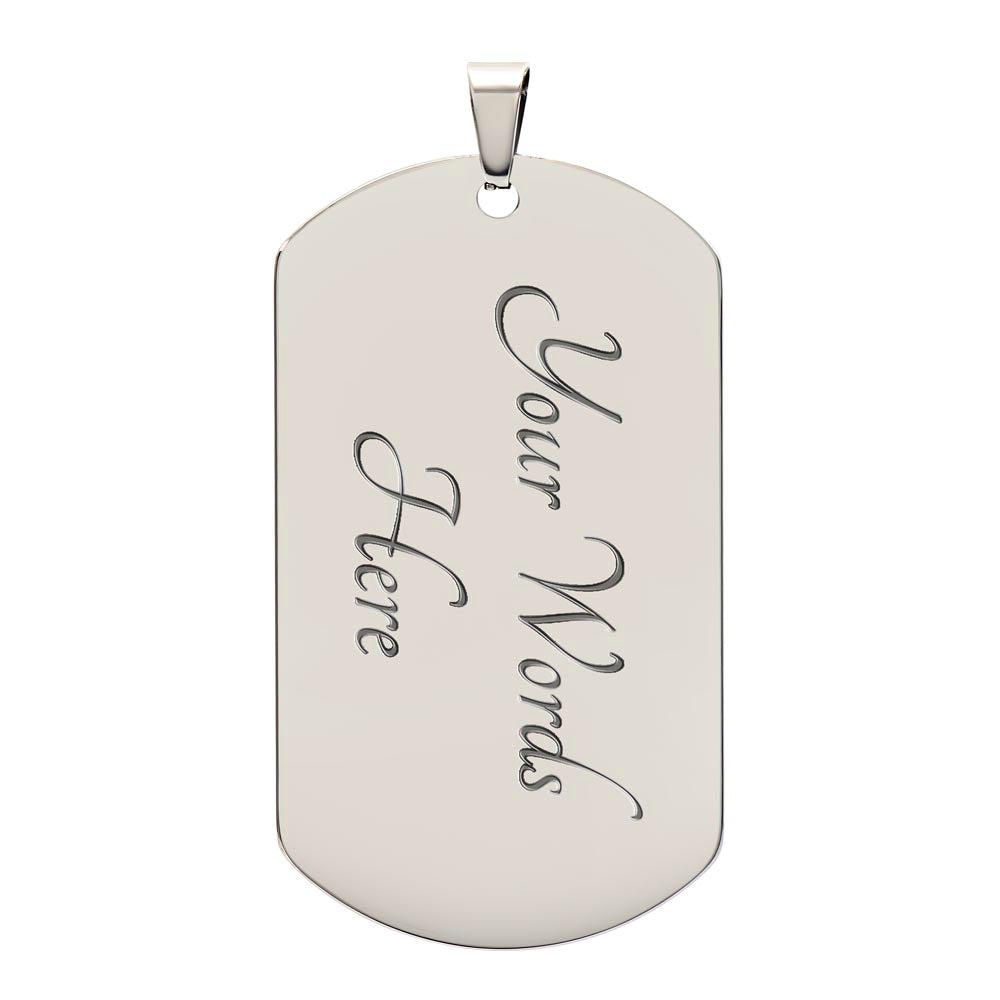 To My Son, Inspirational Graphic This Old Lion Dog Tag Necklace Gift from Mom