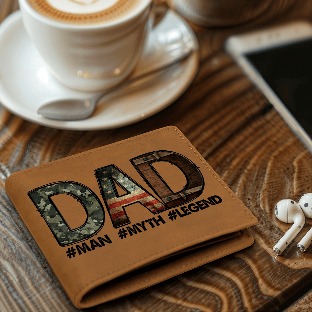 Dad - Man Myth Legend Genuine Cowhide Leather Wallet
