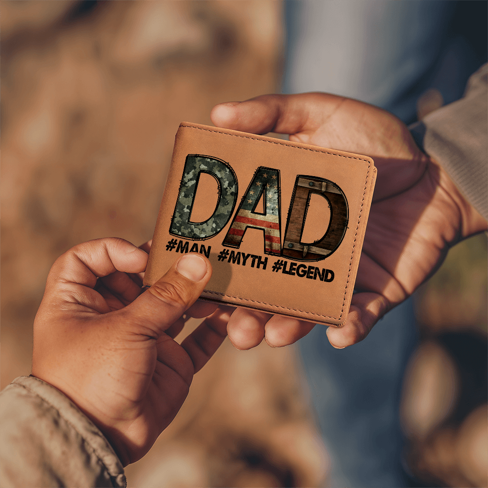 Dad - Man Myth Legend Genuine Cowhide Leather Wallet