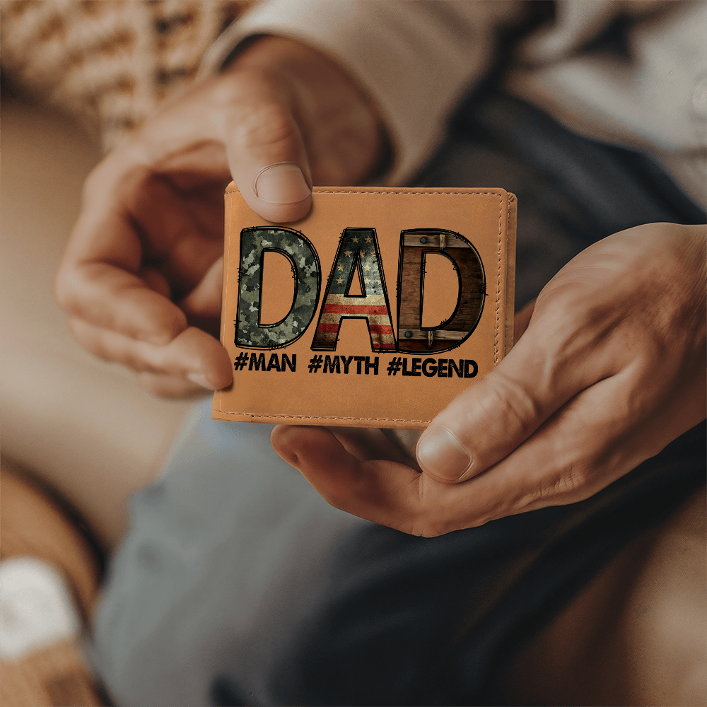 Dad - Man Myth Legend Genuine Cowhide Leather Wallet