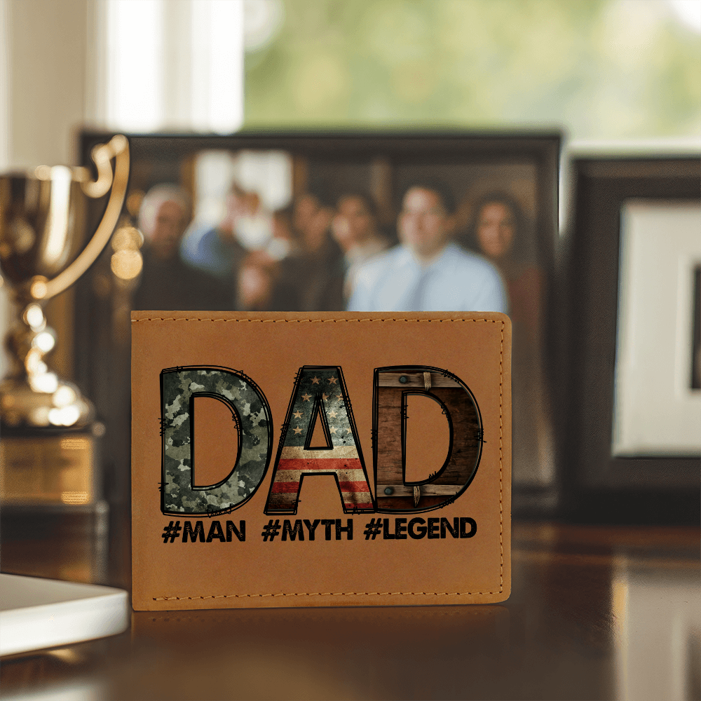 Dad - Man Myth Legend Genuine Cowhide Leather Wallet