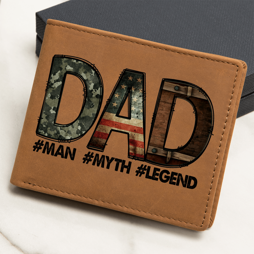 Dad - Man Myth Legend Genuine Cowhide Leather Wallet