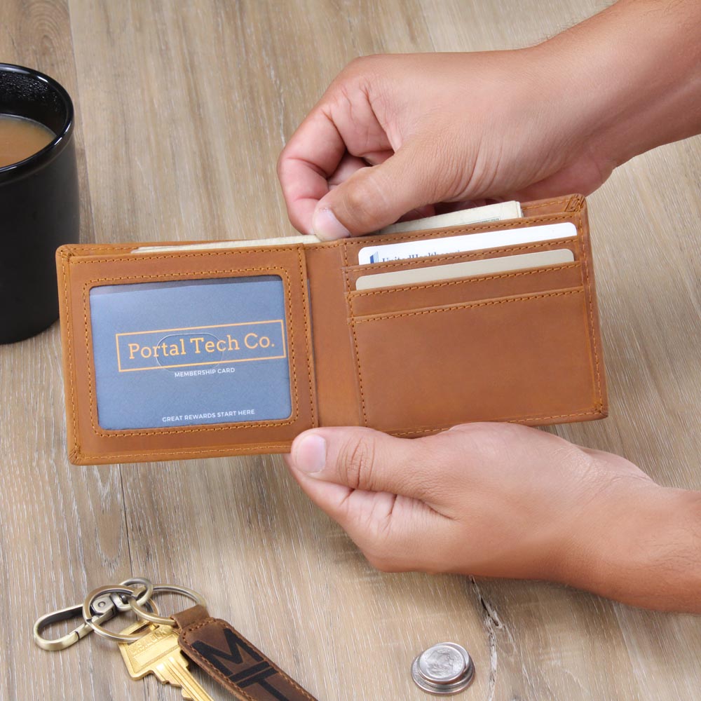 Grandfather Gift Best Grandpa Ever Genuine Cowhide Leather Wallet