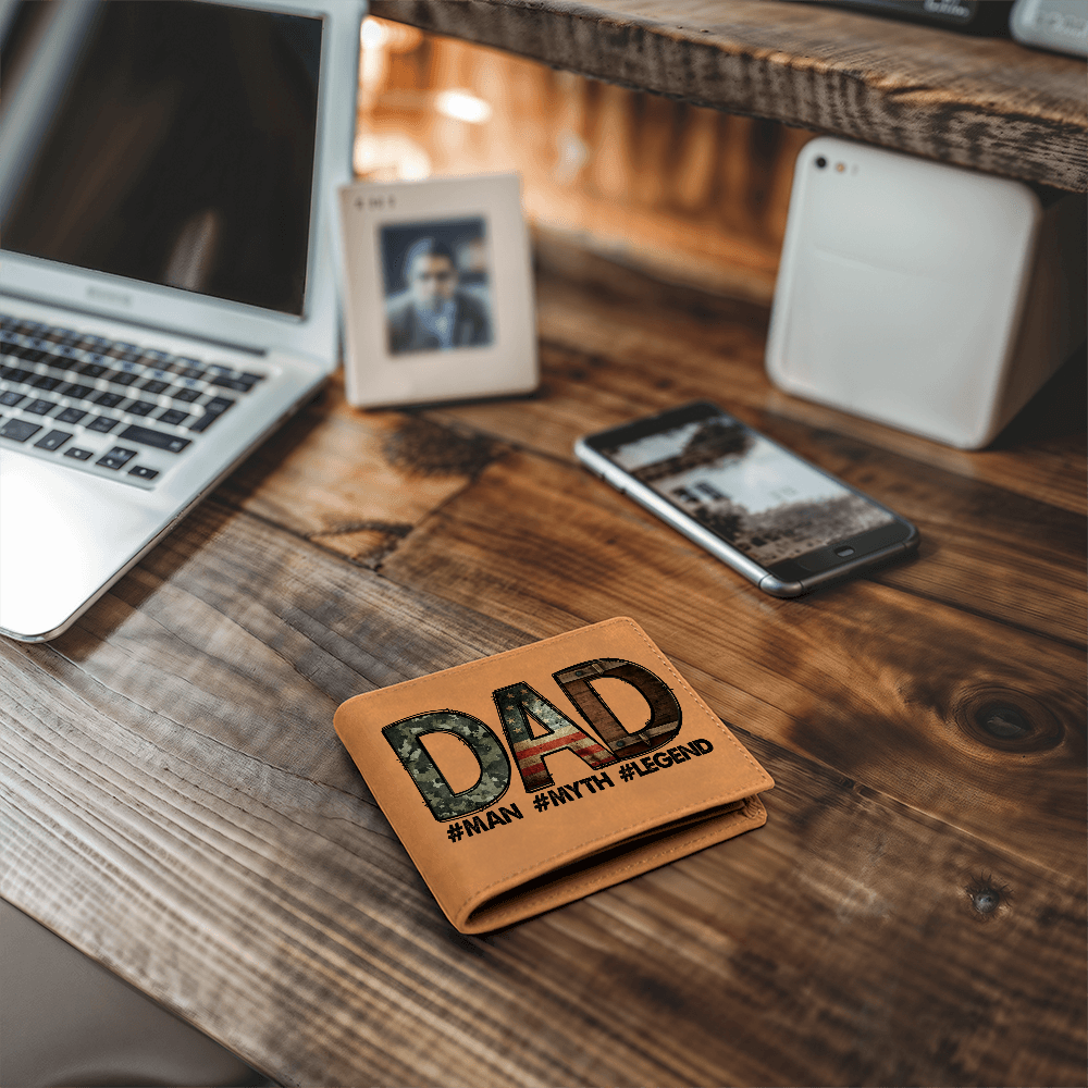 Dad - Man Myth Legend Genuine Cowhide Leather Wallet
