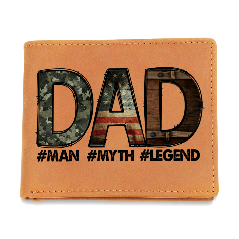 Dad - Man Myth Legend Genuine Cowhide Leather Wallet