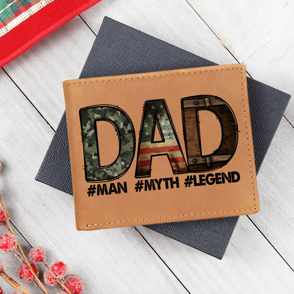 Dad - Man Myth Legend Genuine Cowhide Leather Wallet
