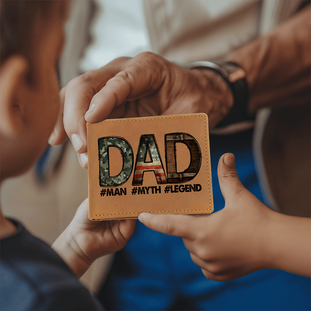 Dad - Man Myth Legend Genuine Cowhide Leather Wallet