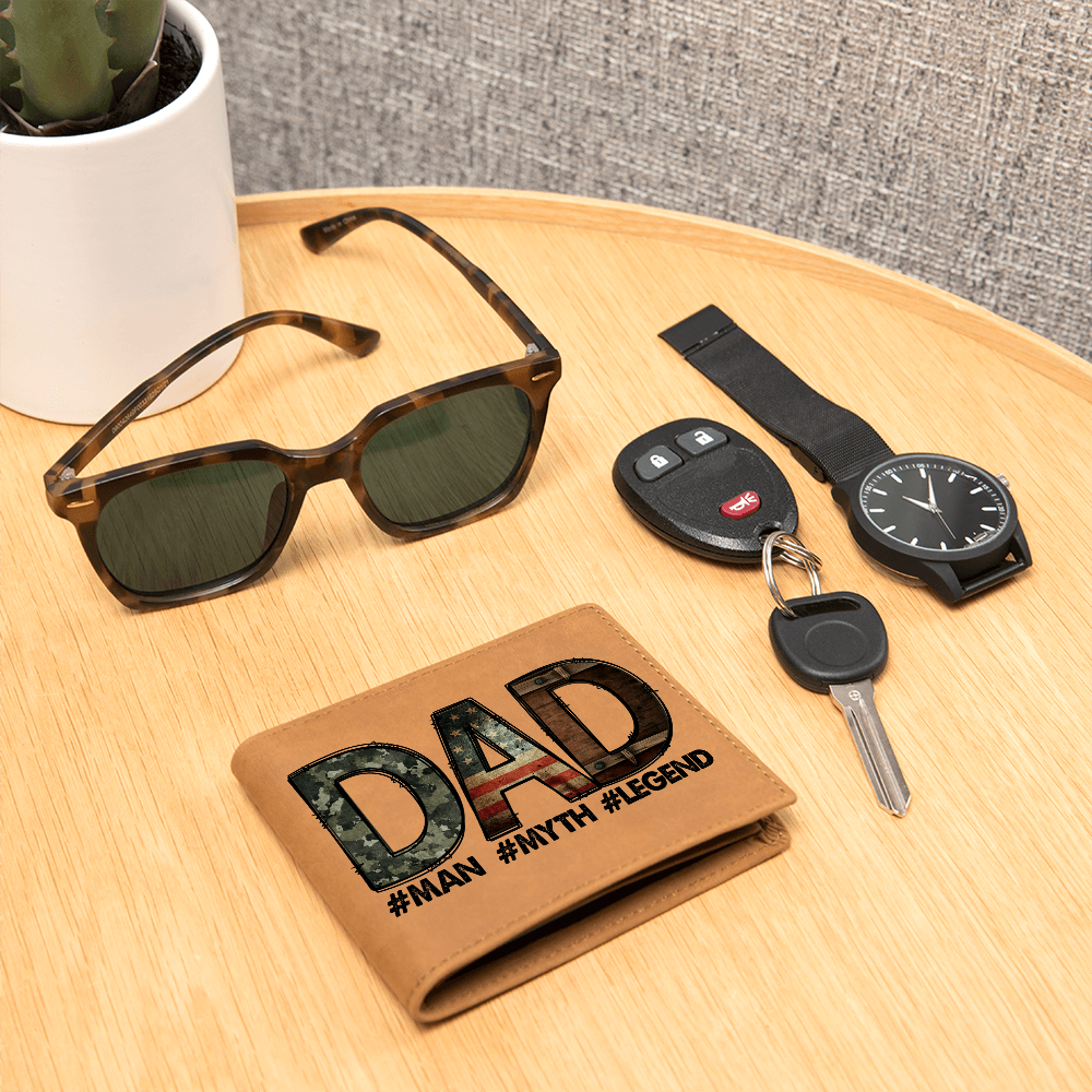 Dad - Man Myth Legend Genuine Cowhide Leather Wallet