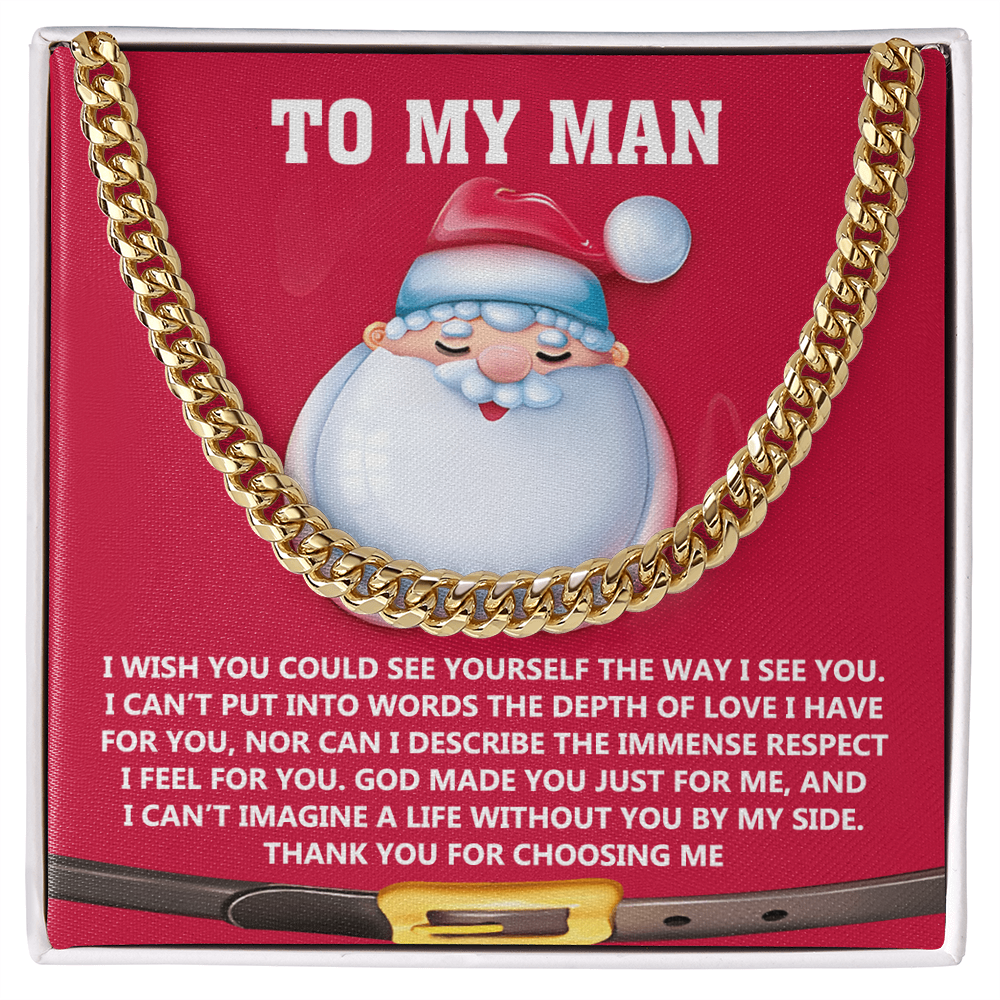 To My Man “God Made You Just for Me” Christmas Message Card | Romantic Faith-Based Gift for Soulmate, Husband or Boyfriend