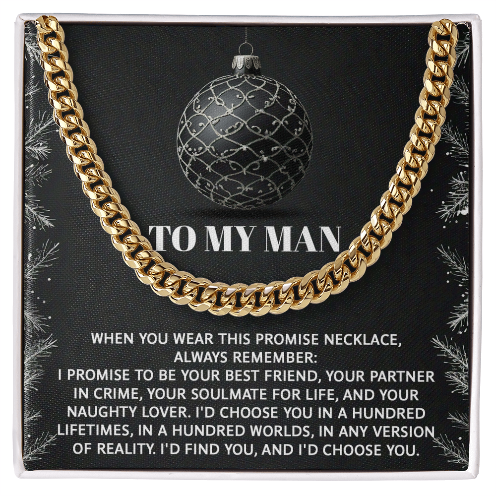 To My Man “Naughty Lover Promise” Christmas Message Card | Romantic Soulmate Gift for Husband or Boyfriend | Holiday Love Keepsake