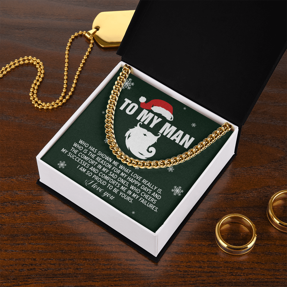 To My Man “Proud to Be Yours” Christmas Message Card | Romantic Holiday Gift for Boyfriend, Husband, or Soulmate