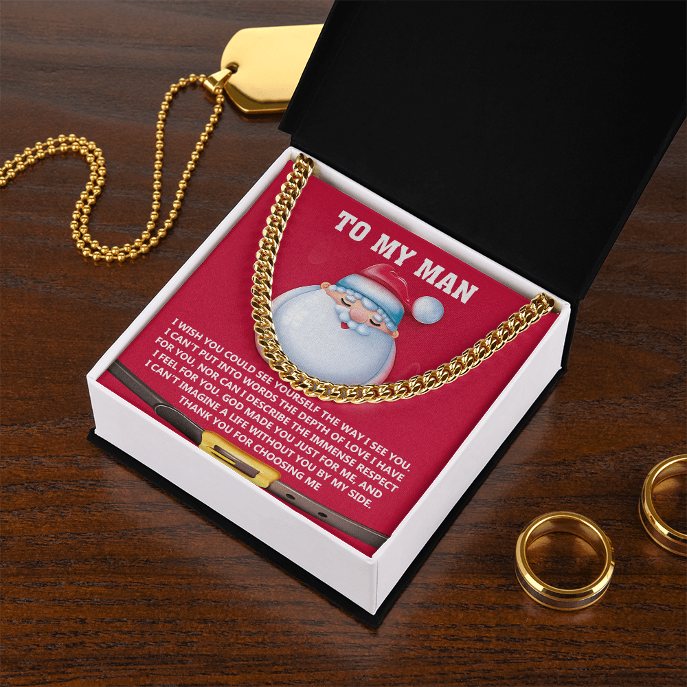 To My Man “God Made You Just for Me” Christmas Message Card | Romantic Faith-Based Gift for Soulmate, Husband or Boyfriend