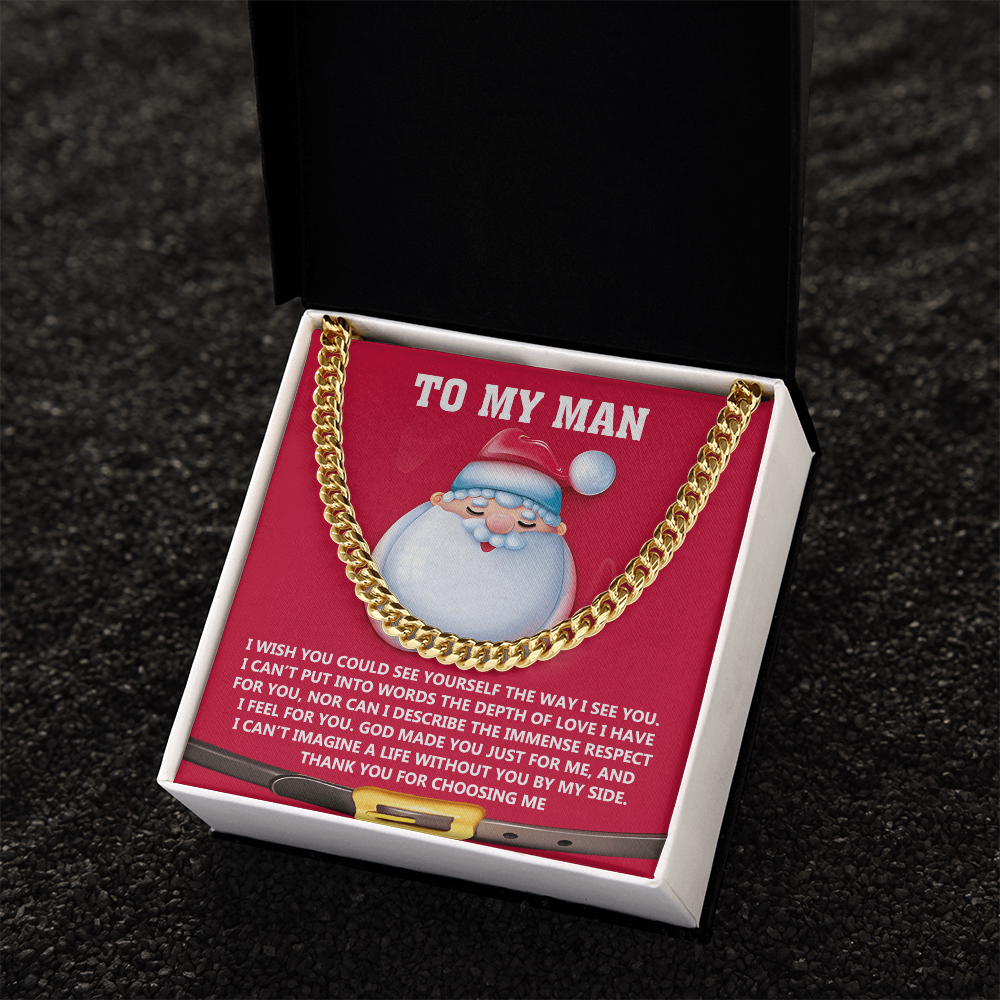 To My Man “God Made You Just for Me” Christmas Message Card | Romantic Faith-Based Gift for Soulmate, Husband or Boyfriend