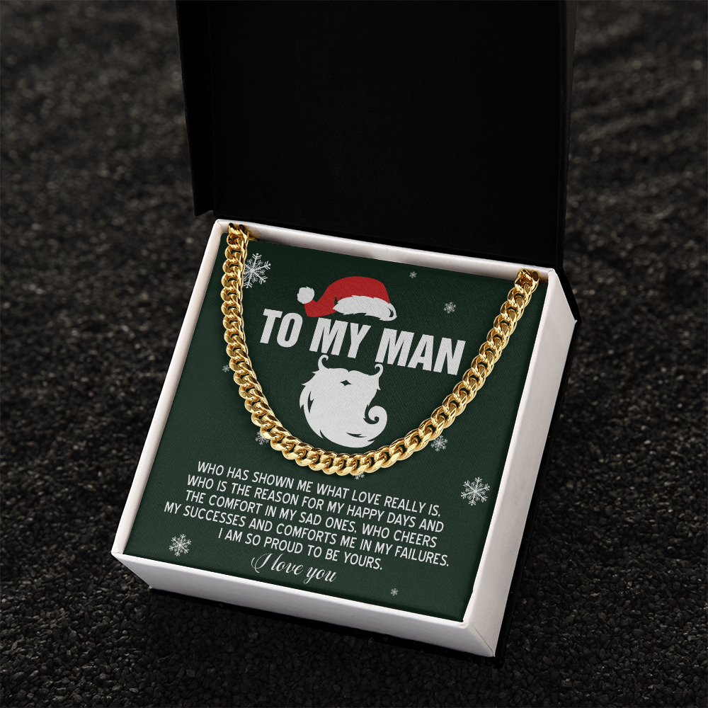To My Man “Proud to Be Yours” Christmas Message Card | Romantic Holiday Gift for Boyfriend, Husband, or Soulmate