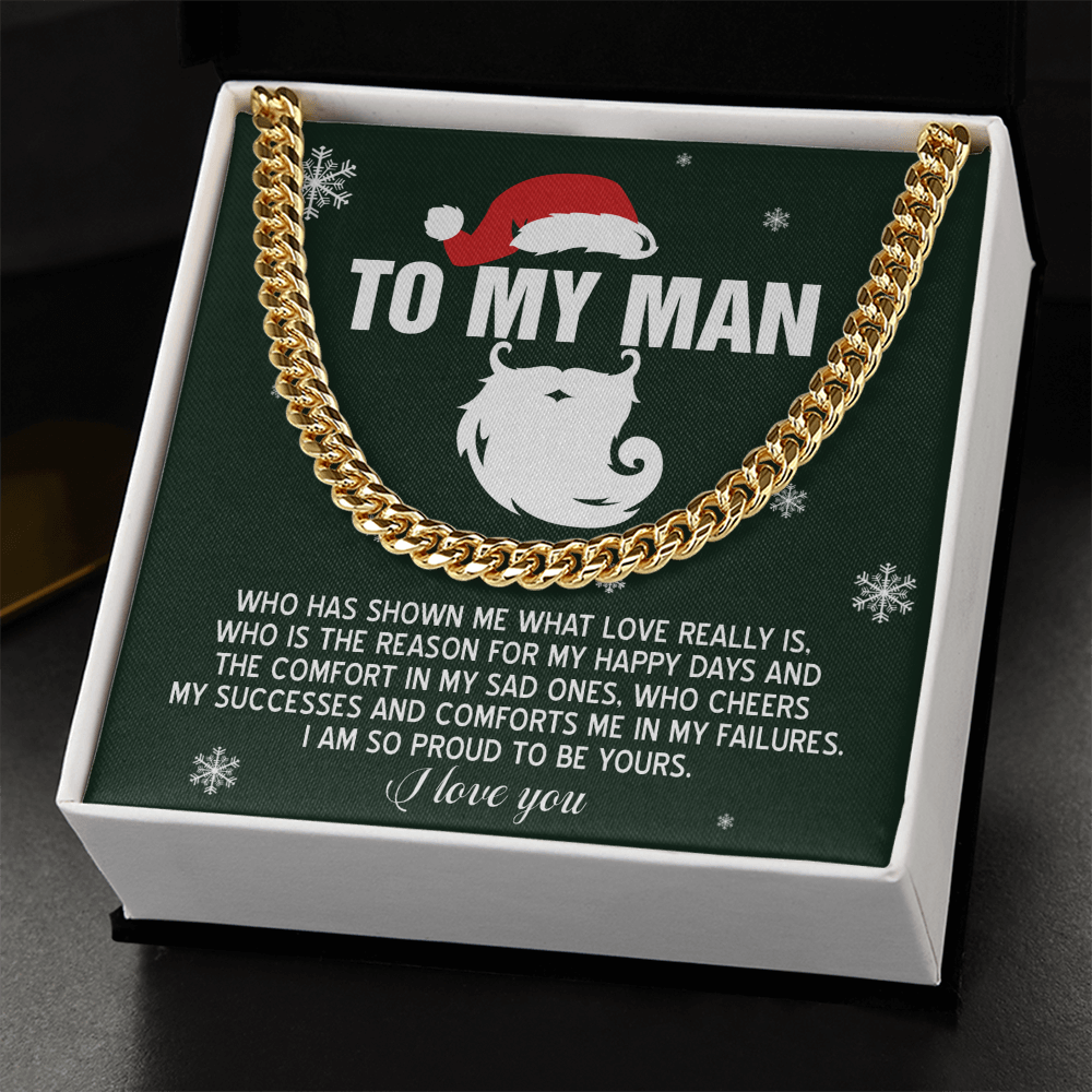 To My Man “Proud to Be Yours” Christmas Message Card | Romantic Holiday Gift for Boyfriend, Husband, or Soulmate