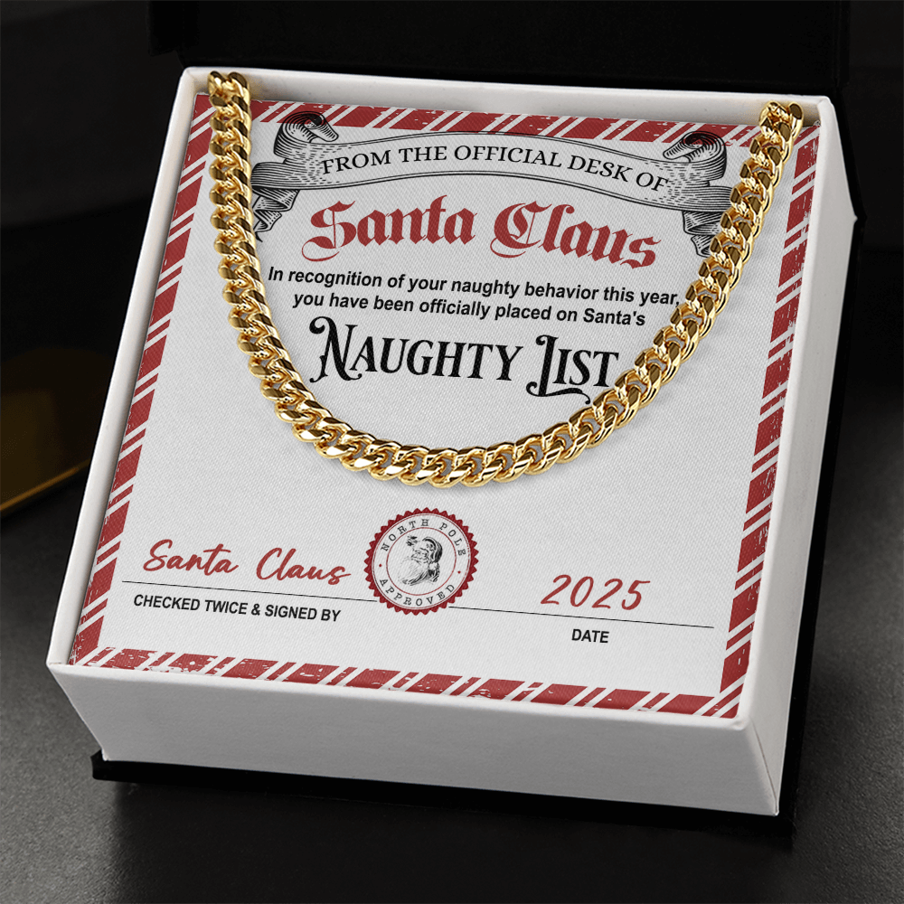 Santa's Naughty List Message Card | Funny Christmas Gift for Him | Naughty Behavior Holiday Keepsake for Husband. Soulmate, or Boyfriend