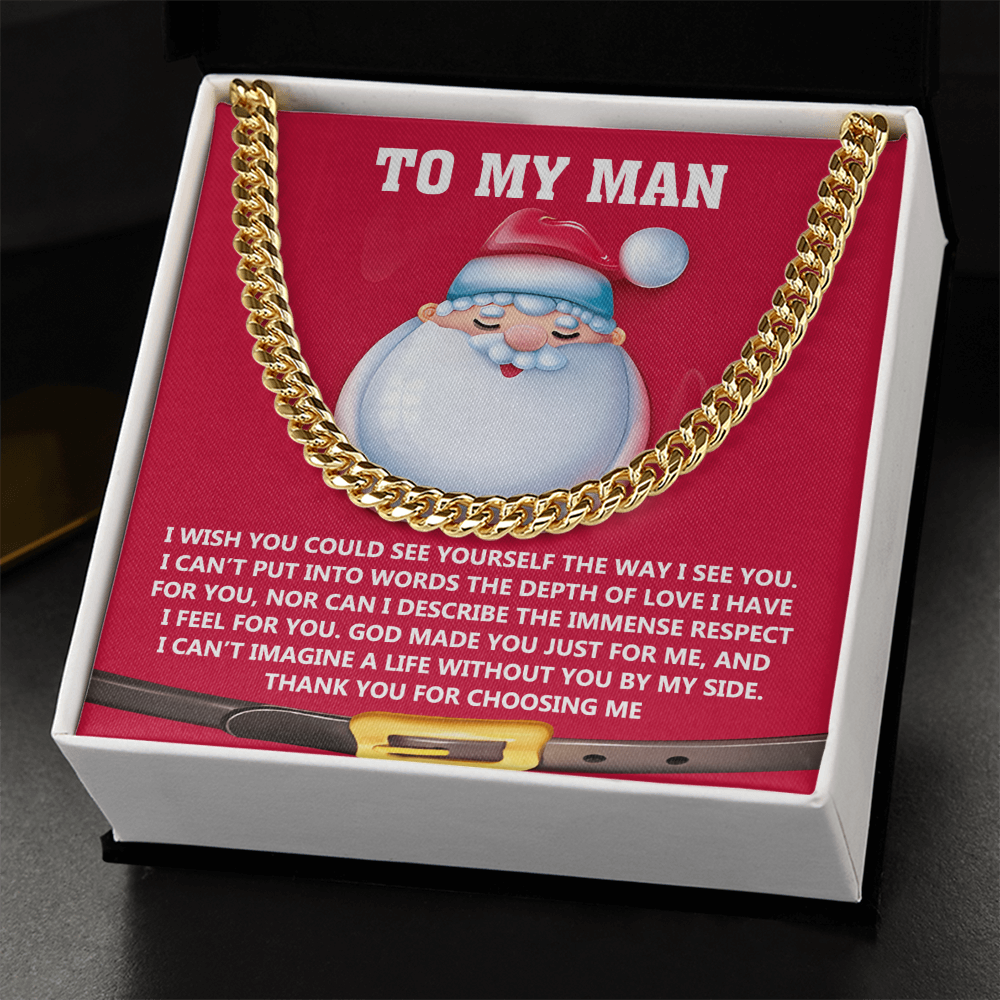 To My Man “God Made You Just for Me” Christmas Message Card | Romantic Faith-Based Gift for Soulmate, Husband or Boyfriend