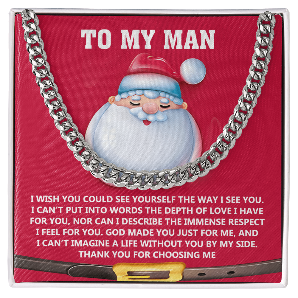 To My Man “God Made You Just for Me” Christmas Message Card | Romantic Faith-Based Gift for Soulmate, Husband or Boyfriend