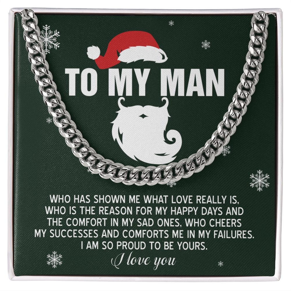 To My Man “Proud to Be Yours” Christmas Message Card | Romantic Holiday Gift for Boyfriend, Husband, or Soulmate