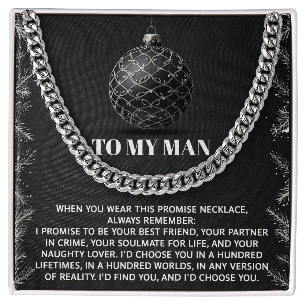 To My Man “Naughty Lover Promise” Christmas Message Card | Romantic Soulmate Gift for Husband or Boyfriend | Holiday Love Keepsake