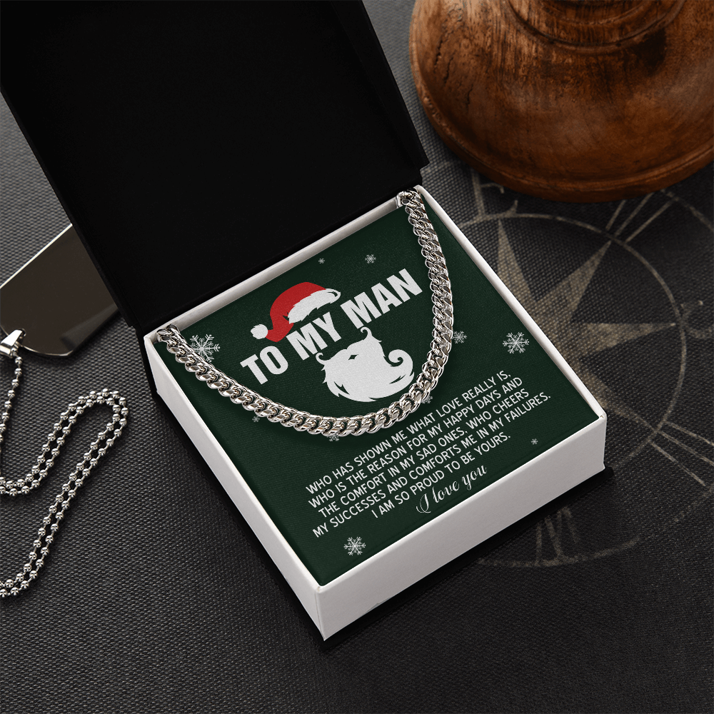 To My Man “Proud to Be Yours” Christmas Message Card | Romantic Holiday Gift for Boyfriend, Husband, or Soulmate