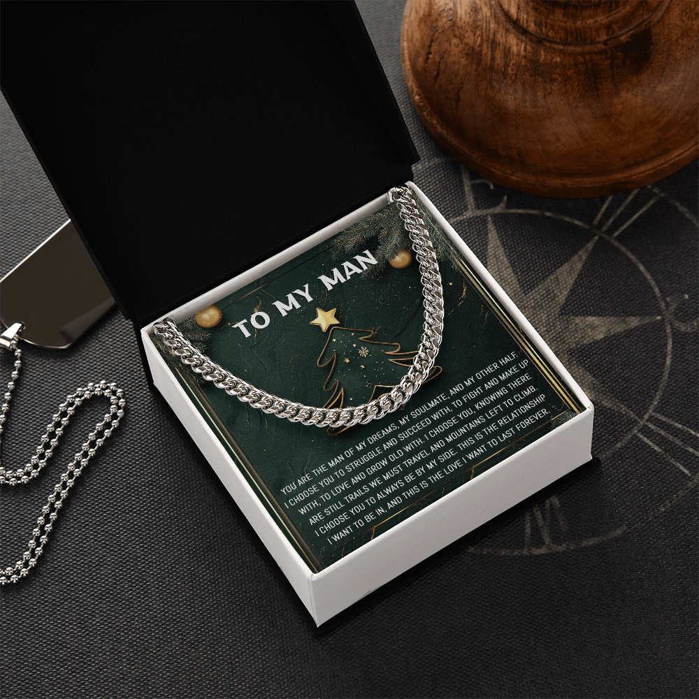 To My Man “My Soulmate” Christmas Message Card | Romantic Gift for Husband or Boyfriend | Forever Love Holiday Keepsake