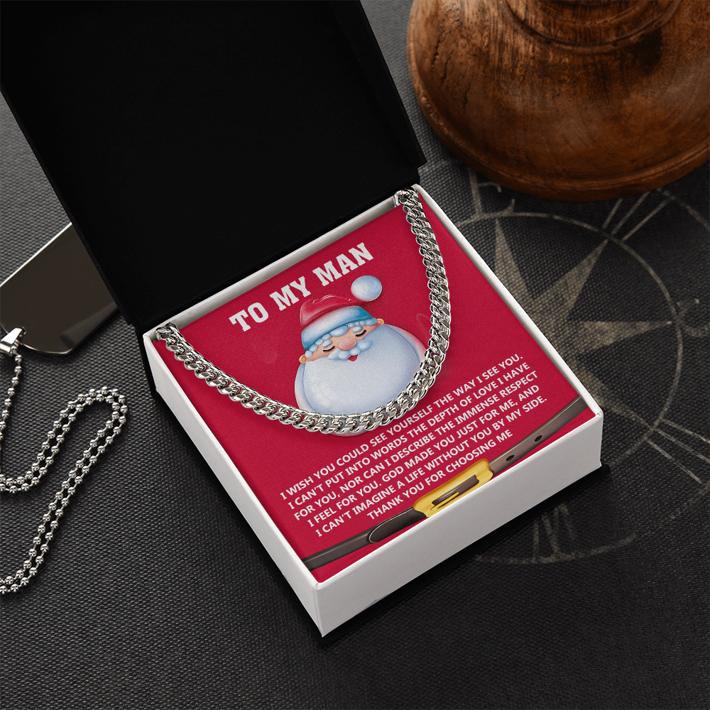 To My Man “God Made You Just for Me” Christmas Message Card | Romantic Faith-Based Gift for Soulmate, Husband or Boyfriend