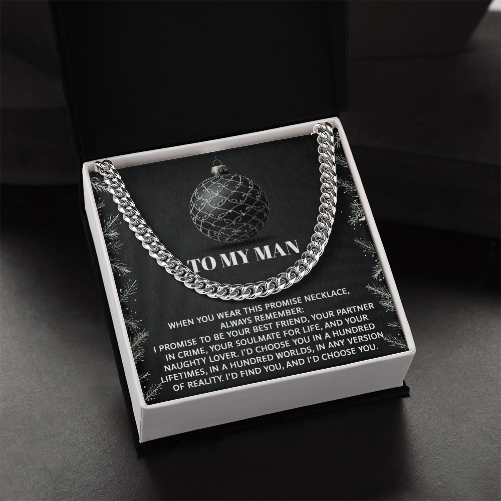 To My Man “Naughty Lover Promise” Christmas Message Card | Romantic Soulmate Gift for Husband or Boyfriend | Holiday Love Keepsake