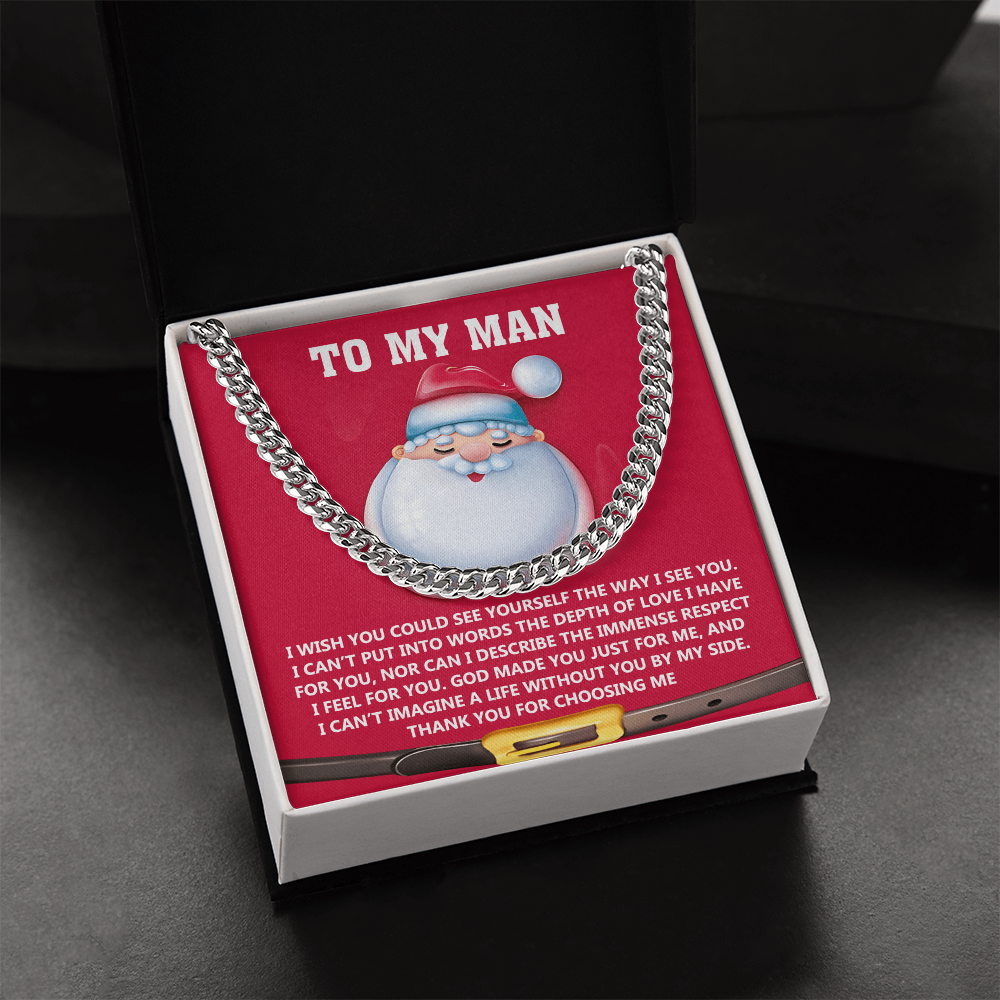 To My Man “God Made You Just for Me” Christmas Message Card | Romantic Faith-Based Gift for Soulmate, Husband or Boyfriend