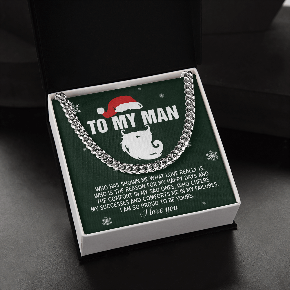 To My Man “Proud to Be Yours” Christmas Message Card | Romantic Holiday Gift for Boyfriend, Husband, or Soulmate