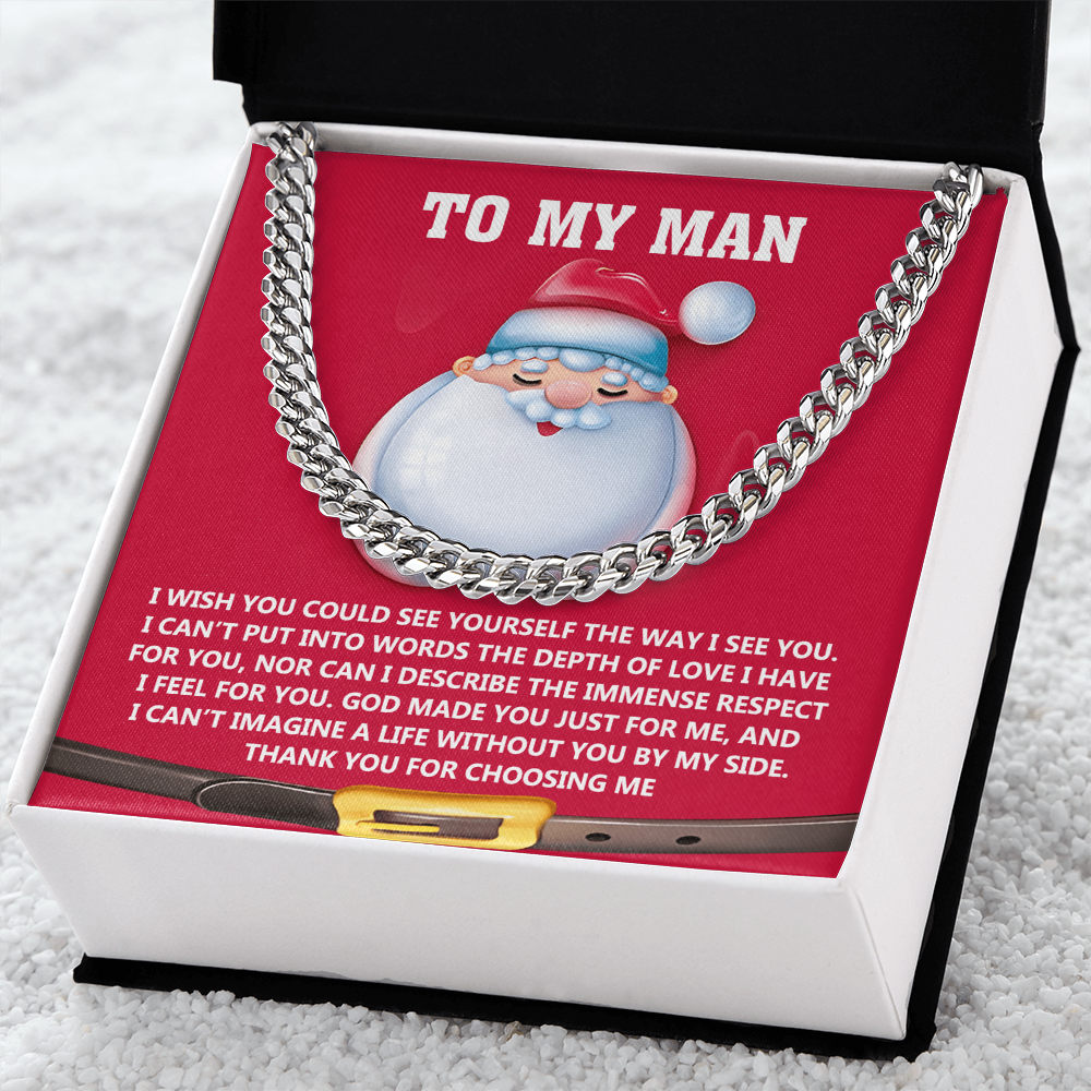To My Man “God Made You Just for Me” Christmas Message Card | Romantic Faith-Based Gift for Soulmate, Husband or Boyfriend