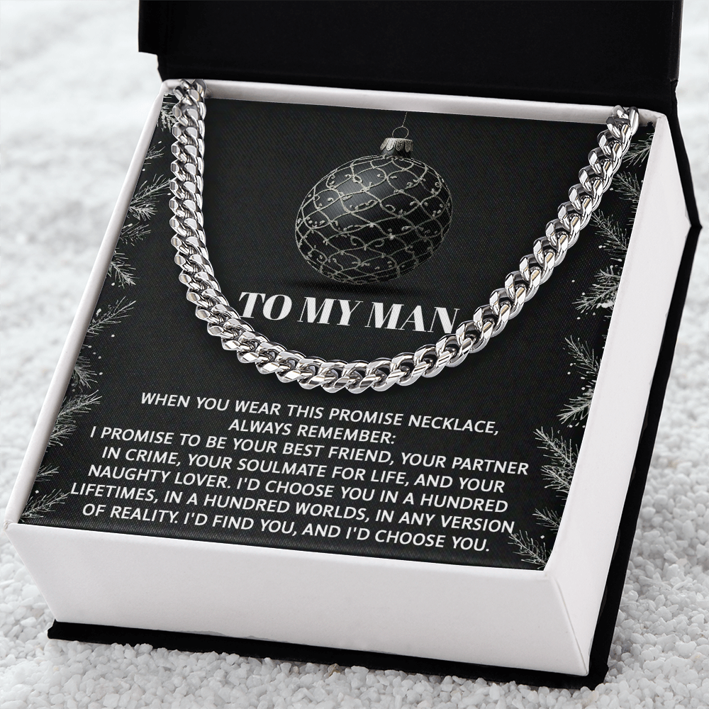 To My Man “Naughty Lover Promise” Christmas Message Card | Romantic Soulmate Gift for Husband or Boyfriend | Holiday Love Keepsake