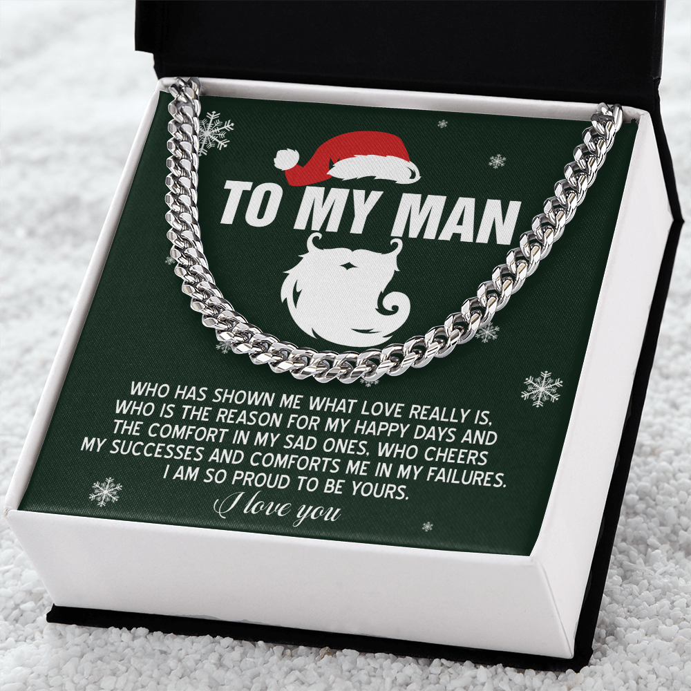 To My Man “Proud to Be Yours” Christmas Message Card | Romantic Holiday Gift for Boyfriend, Husband, or Soulmate