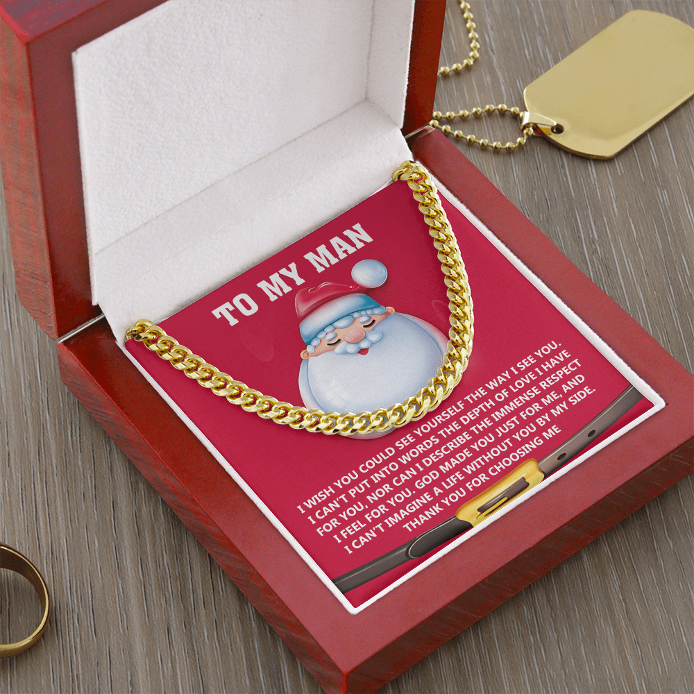 To My Man “God Made You Just for Me” Christmas Message Card | Romantic Faith-Based Gift for Soulmate, Husband or Boyfriend