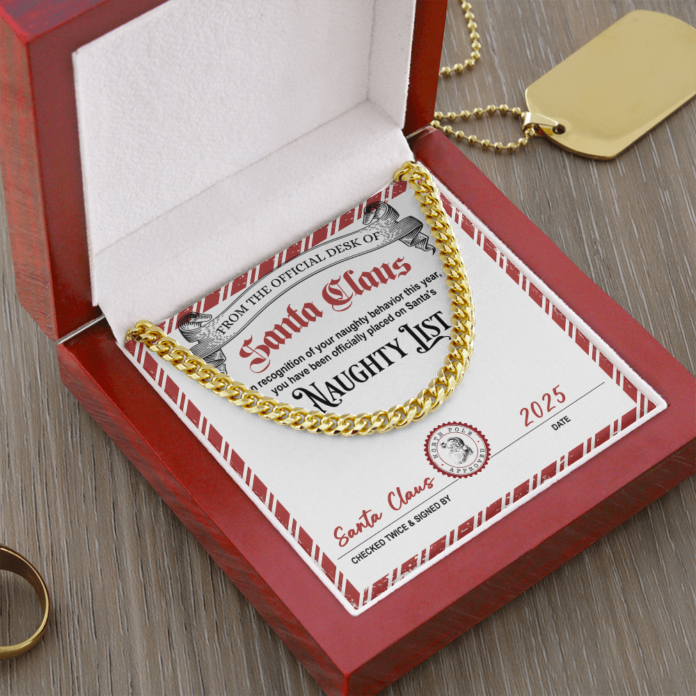 Santa's Naughty List Message Card | Funny Christmas Gift for Him | Naughty Behavior Holiday Keepsake for Husband. Soulmate, or Boyfriend