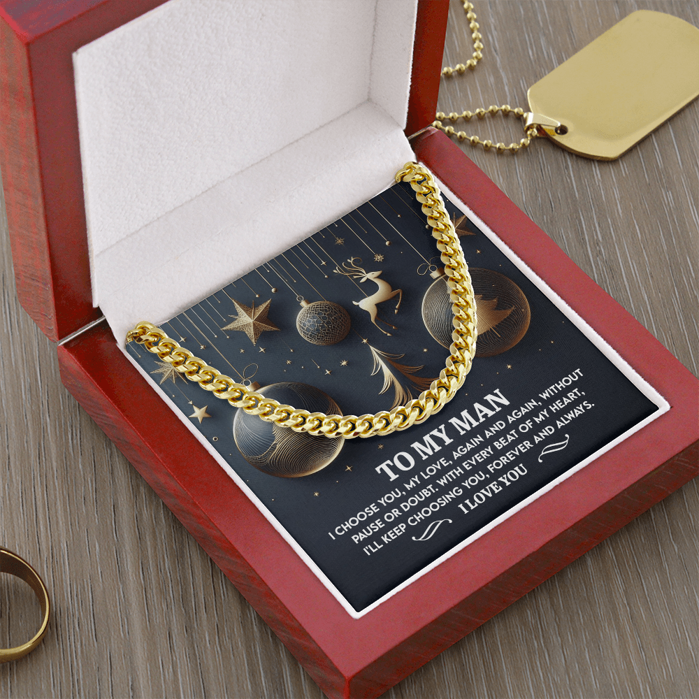 To My Man "Every Beat of My Heart" Christmas Message Card | Romantic Gift for Husband or Boyfriend | Holiday Love Keepsake