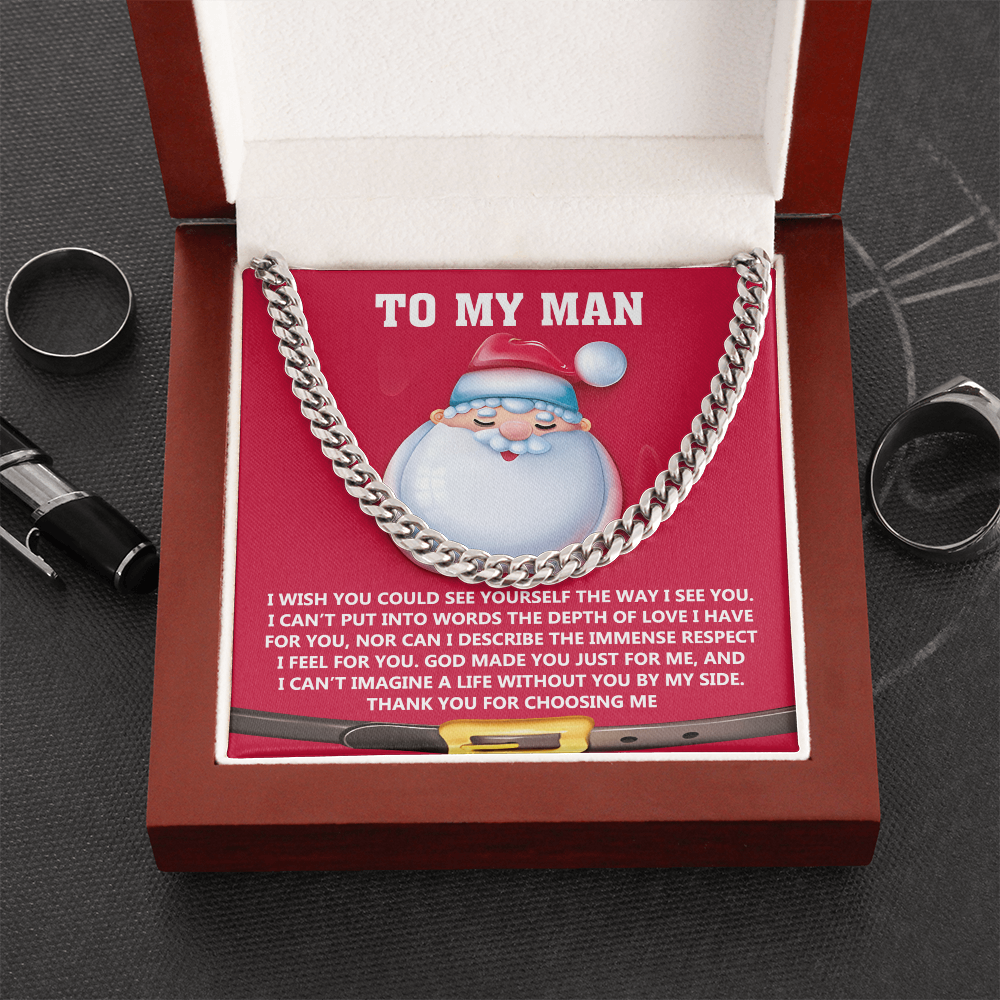 To My Man “God Made You Just for Me” Christmas Message Card | Romantic Faith-Based Gift for Soulmate, Husband or Boyfriend