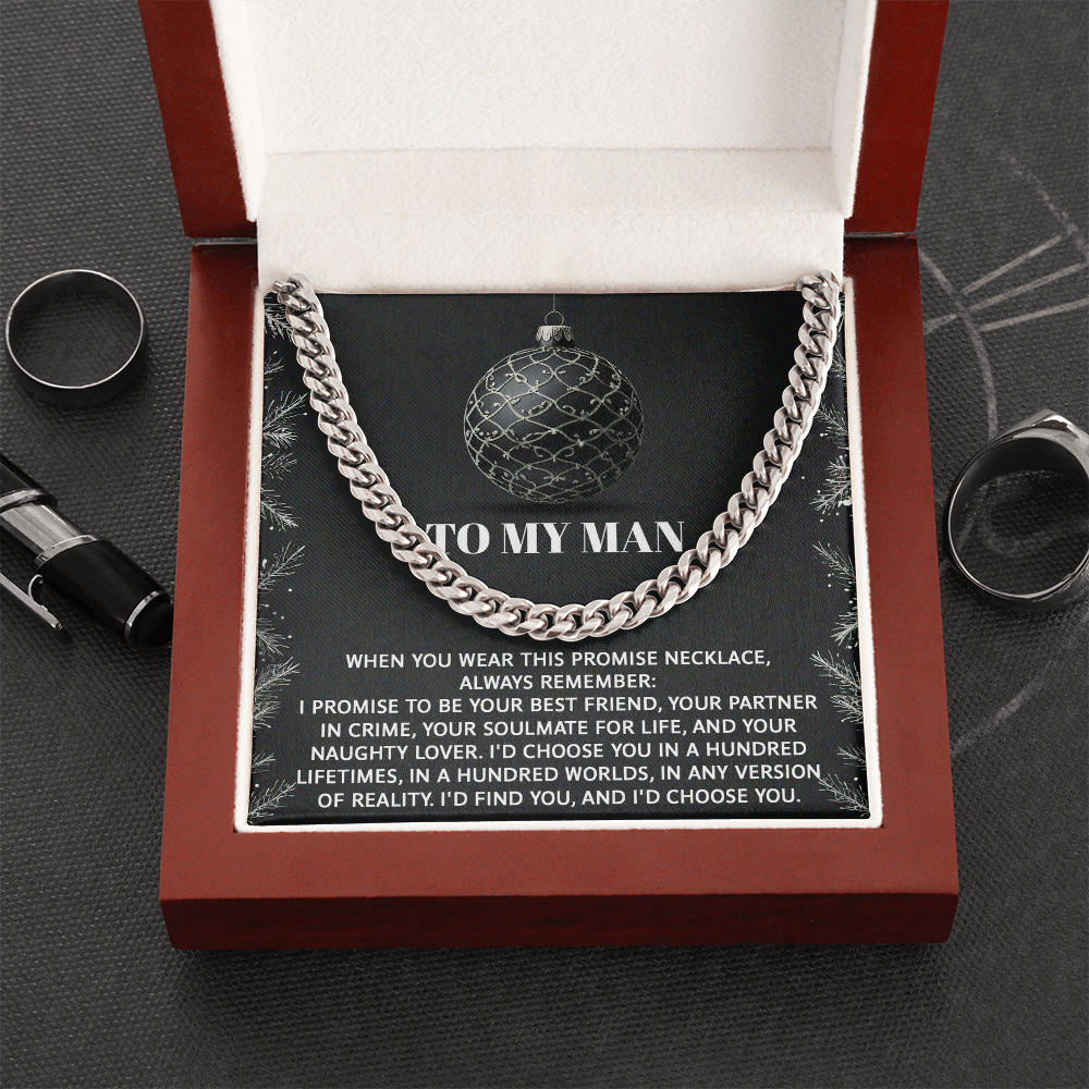 To My Man “Naughty Lover Promise” Christmas Message Card | Romantic Soulmate Gift for Husband or Boyfriend | Holiday Love Keepsake