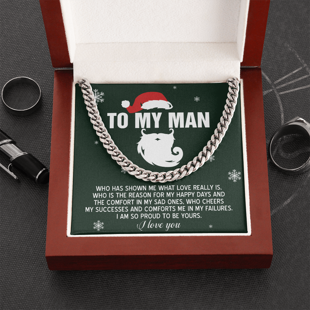 To My Man “Proud to Be Yours” Christmas Message Card | Romantic Holiday Gift for Boyfriend, Husband, or Soulmate