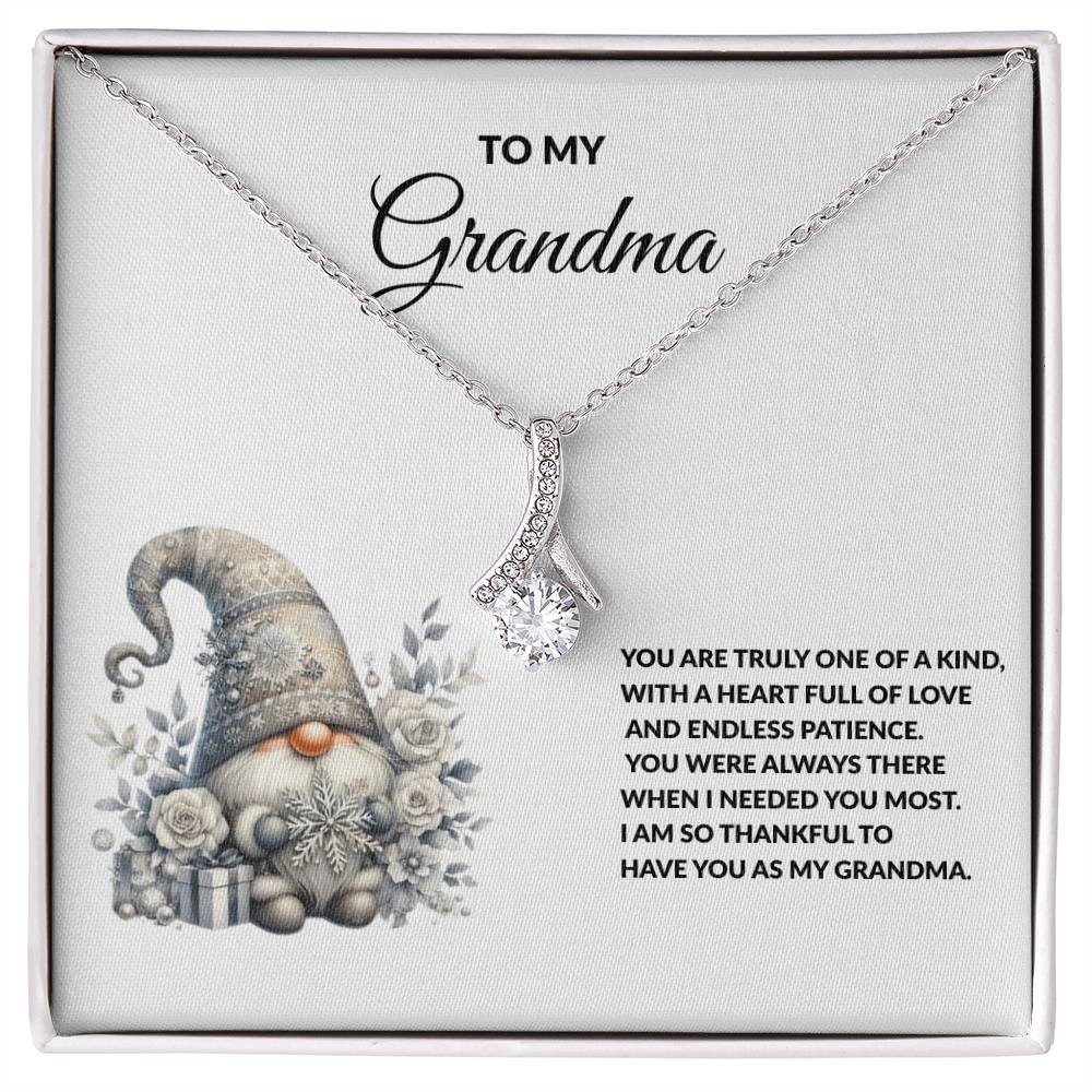To My Grandma Necklace – Meaningful Gift for Grandma, Winter Gnome Necklace from Grandchild