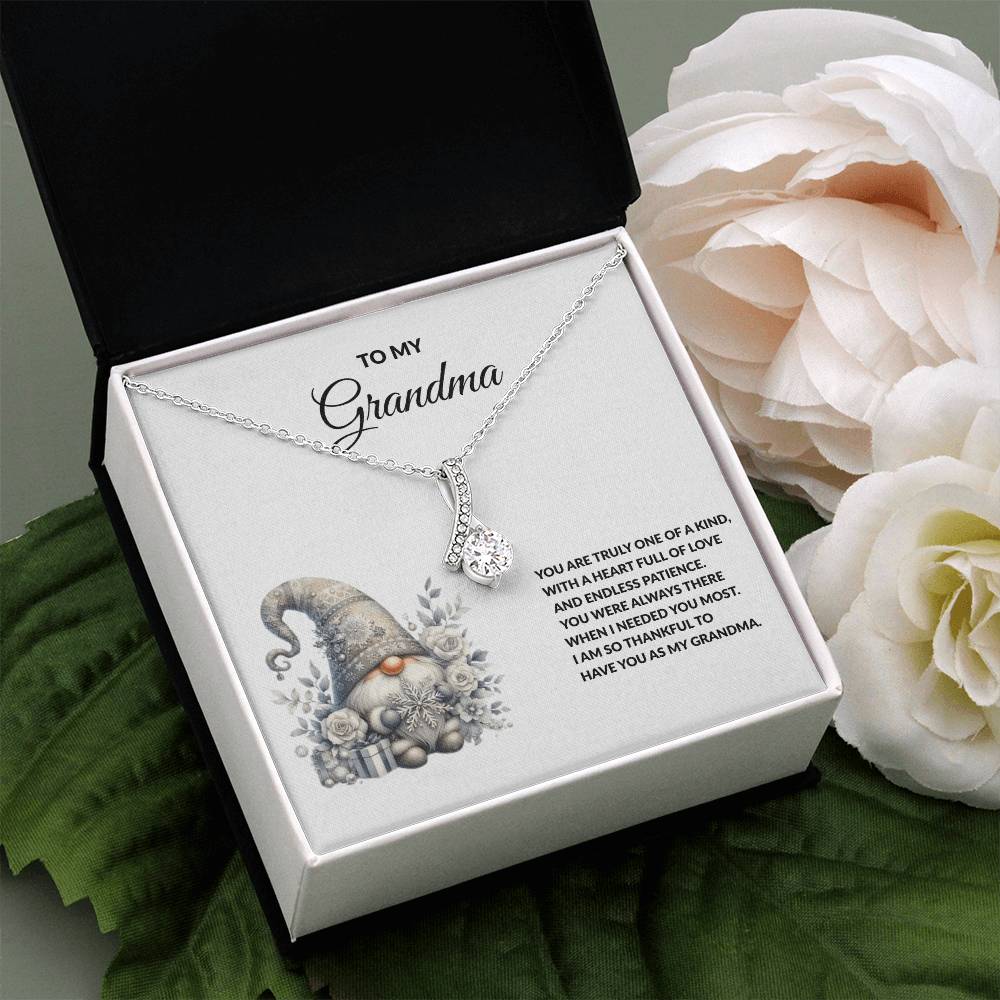 To My Grandma Necklace – Meaningful Gift for Grandma, Winter Gnome Necklace from Grandchild