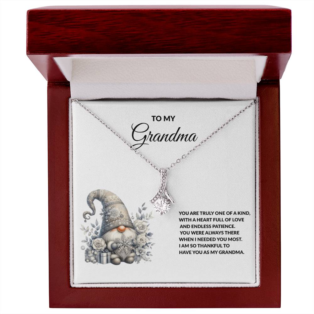 To My Grandma Necklace – Meaningful Gift for Grandma, Winter Gnome Necklace from Grandchild