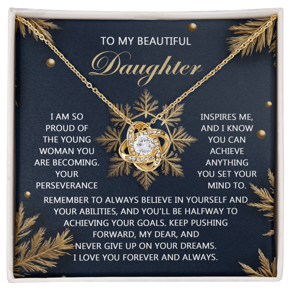 To My Beautiful Daughter – Proud of the Young Woman You're Becoming, Christmas Necklace Gift