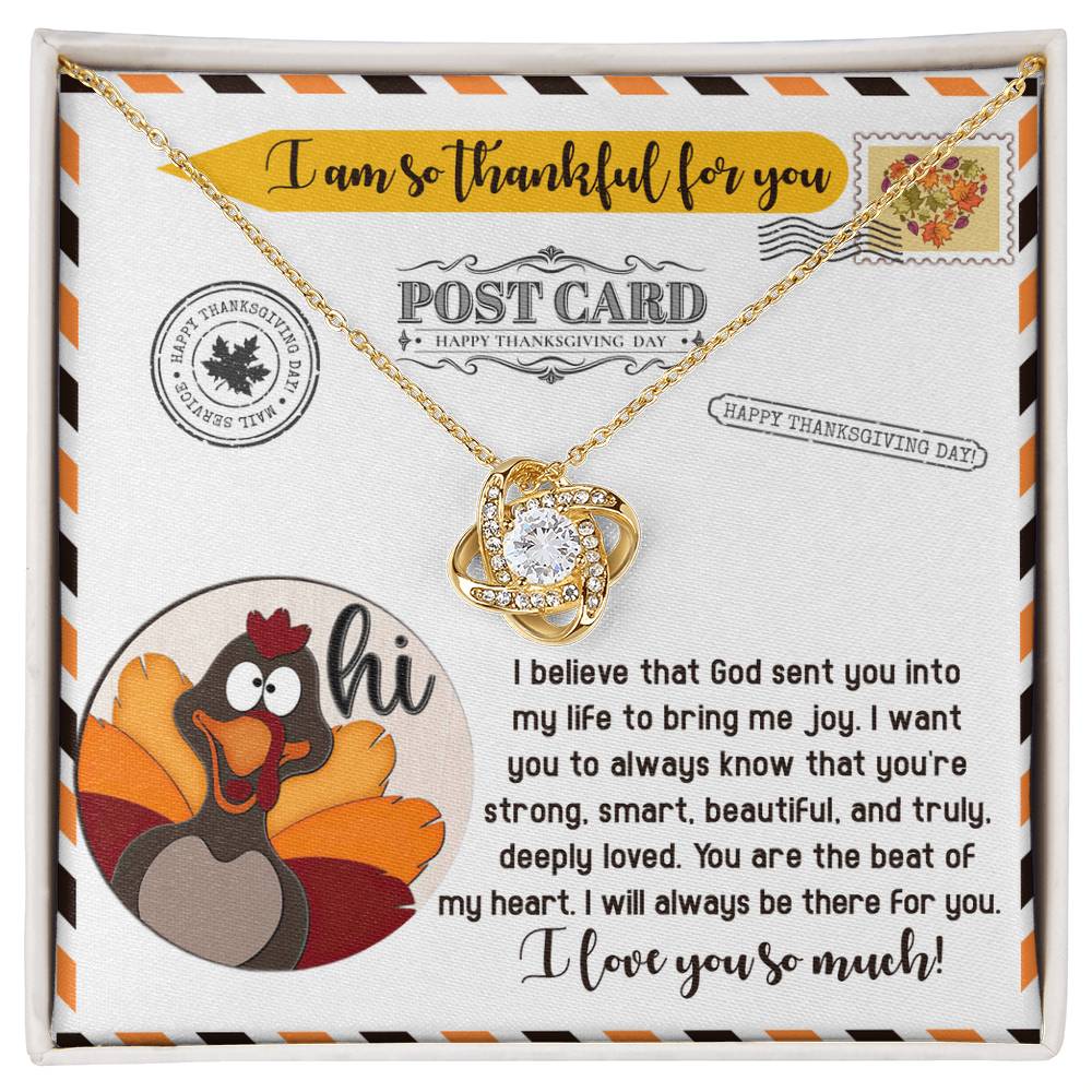 You Are the Beat of My Heart Love Knot Necklace – Thanksgiving Gift for Her