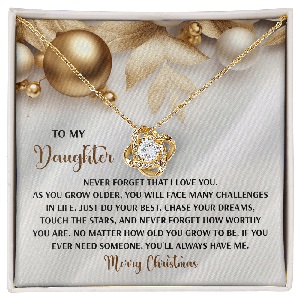 To My Daughter, Never Forget How Worthy You Are – Merry Christmas Necklace Gift