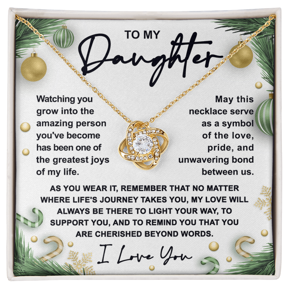 To My Daughter Necklace – Symbol of Love, Pride & Unbreakable Bond – Meaningful Christmas Gift from Mom or Dad