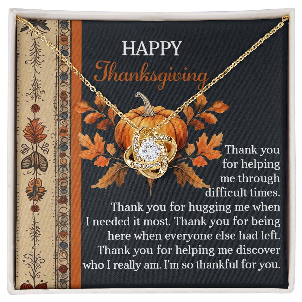 Thanks for Giving Me Your Love – Big Hug Thanksgiving Gift for Her - Love Knot Necklace