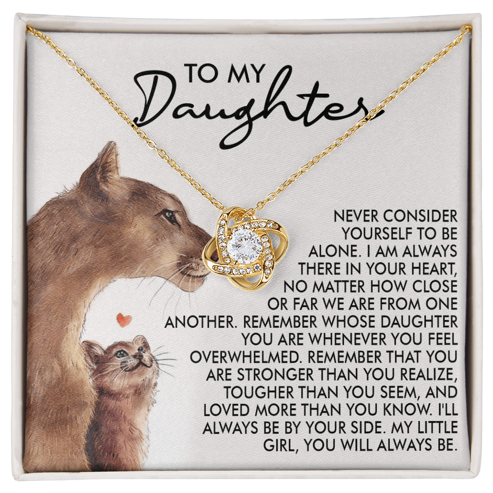 To My Daughter Love Knot Necklace – From Mom, A Symbol of Unconditional Love, Strength & Forever Bond